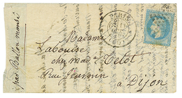 BALLON MONTE : 20c (n°29) Def. + PARIS 11 Oct 70 Sur Lettre Par BALLON Pour DIJON (16 Oct 70). Certificat SISMONDO. TB. - War 1870