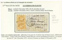 "LE FERDINAND FLOCON" : Paire 10c (n°28) Obl. Etoile + PARIS 3 Nov 70 Sur Lettre Avec Texte Daté "NEUILLY" Pour FONTAINE - Guerre De 1870