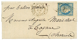 BALLON "LA VILLE DE PARIS" : 20c(n°37) Obl. Etoile + PARIS 13 Dec 70 Sur Lettre Pour COGNAC. TB Texte. Sans Arrivée. Cot - War 1870