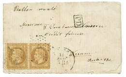BALLON-MONTE Pour L' AUTRICHE : 1871 Paire 30c(n°30) + PARIS 5 Janv 71 Sur Lettre Avec Texte Pour VIENNE (AUTRICHE). Ver - War 1870