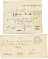 31 Janv. 1871 Et 14 Fev 1871 2 Lettres "FELDPOST BRIEF" Avec Texte D' ALLEMAGNE Pour VERSAILLES. TTB. - War 1870