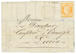 "4 RETOUCHE" : 1873 40c SIEGE (n°38d) Obl. Ambulanr R.P Sur Lettre Avec Texte De CLERMONT. Cote 400€. Signé ROBINEAU. TB - 1870 Siege Of Paris
