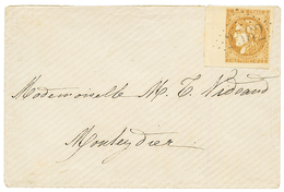 10c BORDEAUX (n°43) Bord De Feuille Obl. GC 2562 Sur Enveloppe Pour MOULEYDIER. Superbe. - 1870 Emission De Bordeaux