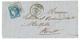 1870 20c BORDEAUX Type I Report 2 (n°44B) 3 Grandes Marges Une Marge Plus Petite Obl. GC 2369 + T.17 MILLAU Sur Lettre.  - 1870 Bordeaux Printing