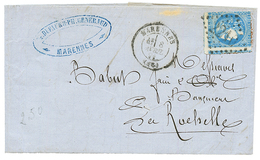 "PIQUAGE De MARENNES" : 1871 20c BORDEAUX (n°46) Avec Piquage Spécial Sur Lettre De MARENNES. RARE. TB. - 1870 Emission De Bordeaux