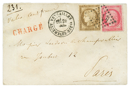 1873 CERES 30c + 80c Obl. GC 4158 + VERSAILLES ASSEMBLEE NATle + CHARGE Sur Enveloppe CHARGEE (VALEUR DECLAREE = 100F) P - 1871-1875 Ceres