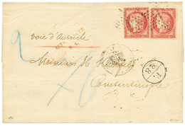 1874 80c CERES(x2) Obl. Etoile + AFFR. INSUFF./ P.1 + Marque D' Echange F./28 Sur Lettre Pour CONSTANTINOPLE. Verso, Cac - 1871-1875 Ceres