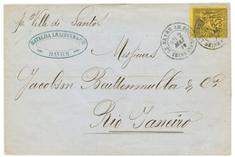 1879 35c SAGE Obl. LE HAVRE LE PORT Sur Lettre Pour RIO DE JANEIRO (BRESIL). Superbe. - Autres & Non Classés