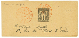 1900 Entier Postal 1c Obl. PARIS EXPOSITION PRESSE En ROUGE (rare) Pour PARIS. TTB. - Other & Unclassified