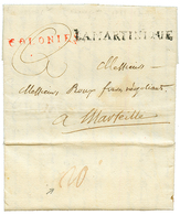 "PAQUEBOT Du ROI" : 1788 LA MARTINIQUE Noir + COLONIES Rouge (rare) Sur Lettre Avec Texte Daté "au MARIGOT MARTINIQUE. V - Maritime Post