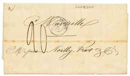 1855 Cachet Du Paquebot LOUQSOR + Taxe 20 Sur Lettre De CONSTANTINOPLE Pour MARSEILLE. Indice 23 (950€). TB. - Poste Maritime