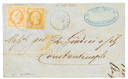 1858 10c (n°13) + 40c (n°16) Oblitérés Par Le Cachet à Date Du Paquebot PHASE 11 Sept 58 Sur Lettre De MARSEILLE Pour CO - Poste Maritime