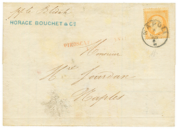 1865 40c (n°23) Obl. Cachet Italien NAPOLI Sur Lettre De MARSEILLE Pour NAPOLI. TTB. - Maritime Post