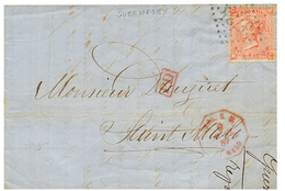 1867 GB 4p Obl. GC 3734 + ANG. B.M ST MALO Rouge Sur Lettre Avec Texte De GUERNESEY Pour ST MALO. TB. - Maritime Post