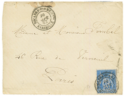1882 15c SAGE Obl. ESCADRE DE LA MEDITee Sur Enveloppe Pour PARIS. Pas Coranr Sur Type SAGE. TB. - Poste Maritime