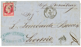 ALEXANDRIE : 1862 80c (n°17) Pd Obl. PC 3704 + ALEXANDRIE EGYPTE Sur Lettre Pour L' ITALIE. Cote 600€. TTB. - Other & Unclassified