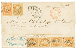 ALEXANDRIE : 1863 40c(n°16)+ 40c(n°23) + 10c(n°13)x3+ 10c(n°21) Def Obl. GC 5080 + ALEXANDRIE EGYPTE Sur Lettre Pour La  - Altri & Non Classificati