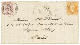 FRANCE 40c Obl. GC 5080 + ALEXANDRIE EGYPTE + EGYPTE 1p Obl. ZAGAZIK Sur Lettre (manque Un Rabat) Pour PARIS. TB. - Other & Unclassified