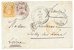 1866 FRANCE 40c (n°23) Obl. GC 5080 + ALEXANDRIE EGYPTE + EGYPT 1ère émission 1P Obl. ZAGASIK Sur Envelope To FRANCE. RA - Other & Unclassified