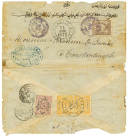 1877 30c SAGE Obl. ALEXANDRETTE SYRIE + 3 TIMBRES TURCS Obl. ALEP TURQUIE Au Verso D'une Enveloppe Pour CONSTANTINOPLE.  - Altri & Non Classificati