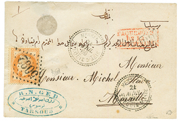 1869 40c (n°31) Obl. GC 5092 + MERSINA TURQUIE D' ASIE Sur Env. De TARSOUS Pour La FRANCE. Signé BRUN + ROUMET. TTB. - Other & Unclassified