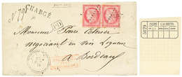 PORT-SAID - Lettre CHARGEE : 1872 80c CERES (x2) Obl. GC (5129) + Griffe CHARGE Sur Lettre De PORT-SAID Pour La FRANCE.  - Autres & Non Classés