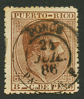 PORTO-RICO 8c Obl. Cachet Maritime PONCE PAQ. FR. F. Oblitération Rarissime. Piéce D' Amateur. TTB. - Otros & Sin Clasificación