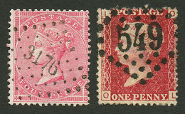 Timbres ANGLAIS 1 Penny Obl. GC 549 De BOULOGNE SUR MER Et 4p Obl. PC 3176 De ST MALO. Luxe. - Other & Unclassified