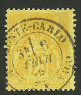 25c Sage Jaune Obl. MONTE-CARLO Pte DE MONACO. TB. - Otros & Sin Clasificación