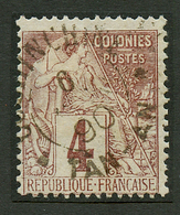 INDOCHINE : CG 4c ALPHEE DUBOIS Obl. COCHINCHINE TAN-AN. Rare Sur Petite Valeur. TTB. - Other & Unclassified