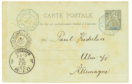 1893 Entier 10c Obl. ANJOUAN COL.FRANC + LA REUNION A MARSEILLE Pour L' ALLEMAGNE. Lègère Rousseur. TTB. - Other & Unclassified