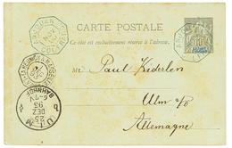 1893 Entier 10c Obl. ANJOUAN COL.FRANC + LA REUNION A MARSEILLE Pour L' ALLEMAGNE. Lègère Rousseur. TTB. - Altri & Non Classificati