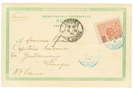 Timbre Coupé 20c Moitié Gauche (n°53a) Obl. DJIBOUTI Sur Carte Pour La FRANCE. Cote 400€. TB. - Otros & Sin Clasificación