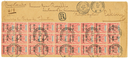 TCHONG-KING : 1908 Spectaculaire Bloc De 27 Du 10c Obl. TCH'ONG-KING- CHINE Sur Enveloppe (23 Cm X 10,5 Cm) RECOMMANDEE  - Altri & Non Classificati