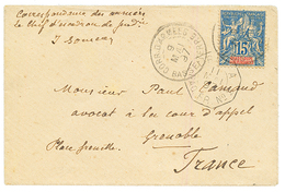 1897 15c Obl. CORR. D'ARMEES BASSE-TERRE + LIGNE A PAQ FR. Sur Env. Pour La FRANCE. TB. - Other & Unclassified