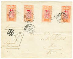 "CROIX-ROUGE" : 1915 CROIX ROUGE 5c S/ 10c (x4) Obl. CONAKRY Sur Env. RECOMMANDEE Pour PARIS. TTB. - Other & Unclassified