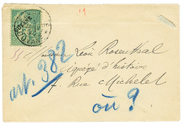 1893 5c Surchargé GUYANE Obl. CAYENNE + "ART.382" Manus. Sur Enveloppe Au Tarif Carte De Visite Adressée "7 Rue MICHELET - Autres & Non Classés