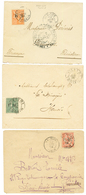 "Timbres F.M" : 1904/08 3 Lettres Avec FRANCE Timbres F.M Obl. HA-GIANG TONKIN, HON-GAY TONKIN, VIETTRI TONKIN. TTB. - Other & Unclassified