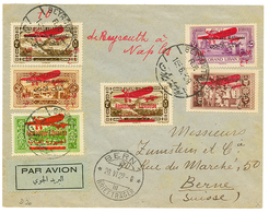 LIBAN : 1929 Superbe Lettre PAR AVION De BEYROUTH A NAPLES Adressée En SUISSE. TTB. - Liban