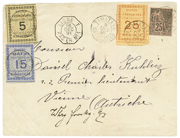 1891 CG 25 + 5c = 15c + 25c Obl. TAMATAVE MADAGASCAR Sur Enveloppe Pour L' AUTRICHE. Superbe. - Other & Unclassified