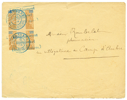 1904 DEMI TIMBRE Du 30c (n°80) Bloc De 4 Avec INTER PANNEAU (rarissime) Obl. DIEGO-SUAREZ MADAGASCAR Sur Enveloppe Pour  - Other & Unclassified