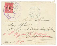 "TIMBRE F.M" : 1909 FRANCE 10c F.M Obl. NOUMEA NOUVELLE CALEDONIE Sur Env. Pour La FRANCE. TB. - Autres & Non Classés