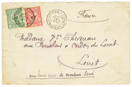 "SERVICE MARITIME COTE EST" : 1919 5c + 10c Obl. NOUVELLE CALEDONIE SCE Mme COTE-EST Sur Lettre Pour La FRANCE. TTB. - Other & Unclassified