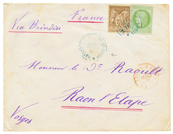 1879 CG 5c CERES + 30c SAGE Obl. MAYOTTE ET DEP. NOSSI-BE Sur Env. Pour La FRANCE. Tarif VOIE De MER à 35c. RARE. TTB. - Other & Unclassified