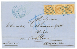 "Tarif à 30c Des BATIMENTS De COMMERCE" : 1864 Magnifique Bande De 3 Du 10c AIGLE Sur Lettre De ST DENIS Pour L' ILE MAU - Other & Unclassified