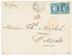 "Timbres De FRANCE Utilisés à La REUNION" : 1875 FRANCE Paire 25c CERES (n°60) Obl. Losange De Points De ST DENIS + REUN - Autres & Non Classés