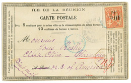 1886 10 S/ 40 SAGE Obl. Sur CARTE PRECURSEUR Pour Les ETATS-UNIS. RARE. TB. - Autres & Non Classés