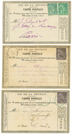 1885/90 Lot De 3 CARTE PRECURSEUR Obl. De LA REUNION Dont LIGNE S.V. TB. - Autres & Non Classés