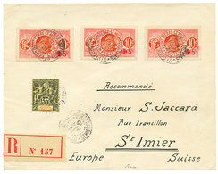 1915 35c Groupe + CROIX-ROUGE 5c S/ 10c (x3) Sur Env. RECOM. De ST PIERRE ET MIQUELON Pour La SUISSE. TB. - Other & Unclassified