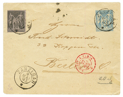 1893 Entier 15c SAGE + 10c Obl. ZANZIBAR Pour BERLIN. TB Combinaison. TTB. - Other & Unclassified